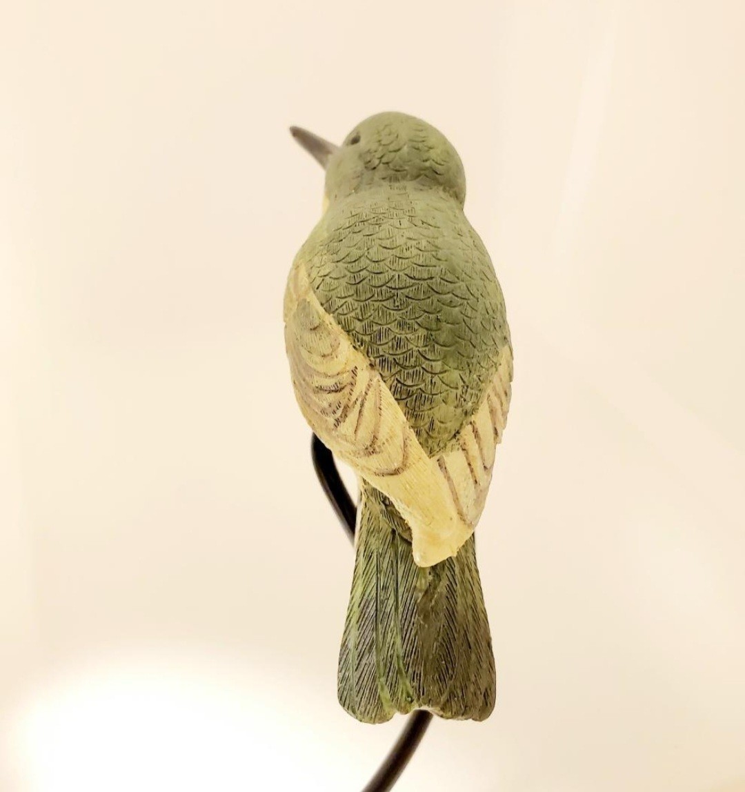 鳥の置物 レア 小鳥のクリップ Ｅ 黄緑色の鳥 ムシクイ ガーデンオブジェ 鳥の雑貨 HANAKOの画像6