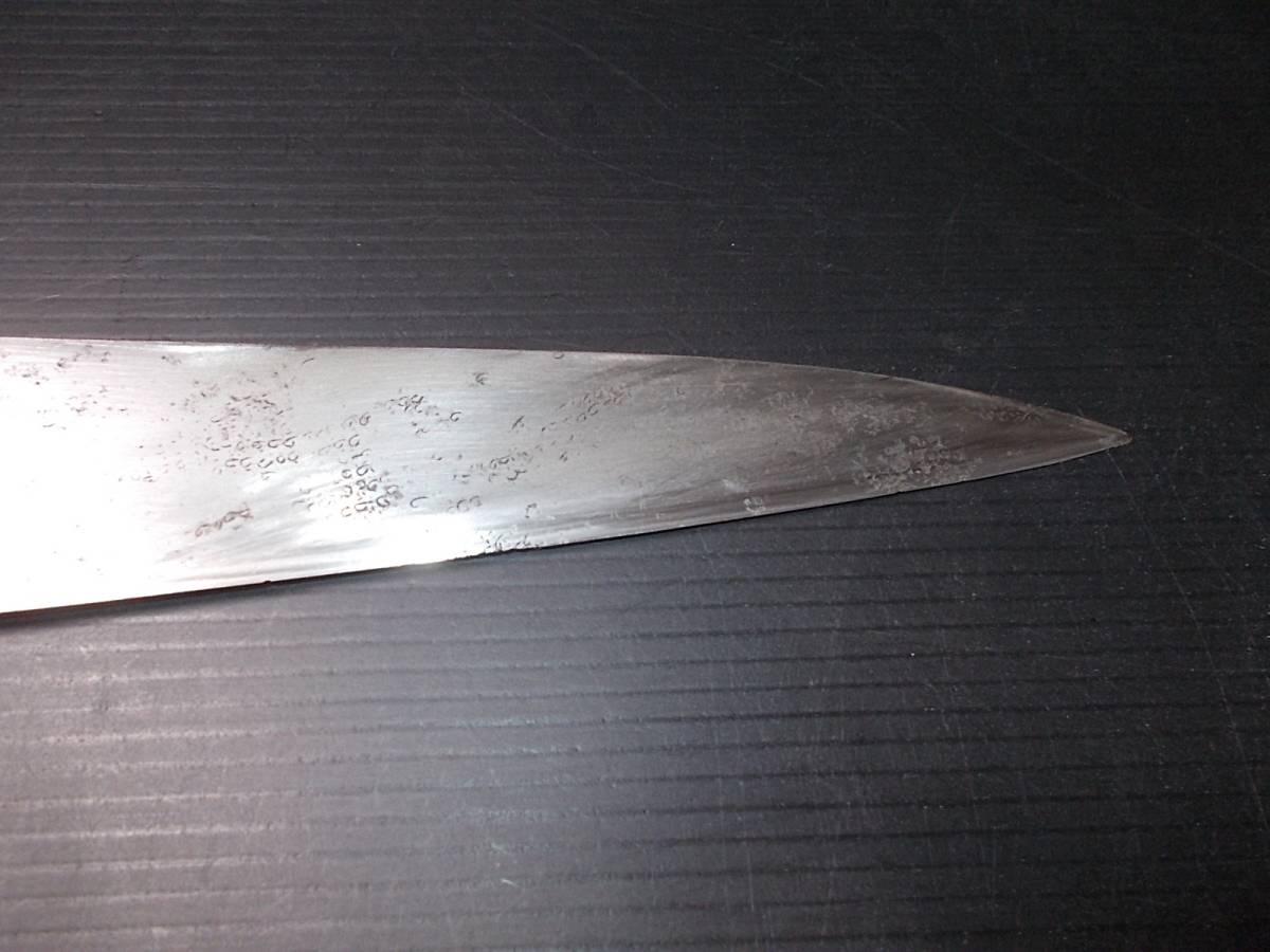 [即決有]銀座 菊秀 SWEDISH STEEL 牛刀包丁 全長36.5cm 刃渡り23.7cm 重量238gの画像4