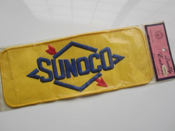 【大きめ】ビンテージ SUNOCO スノコ オイル ガソリン メーカー ワッペン/自動車 レーシング バイク スポンサー B05_画像1