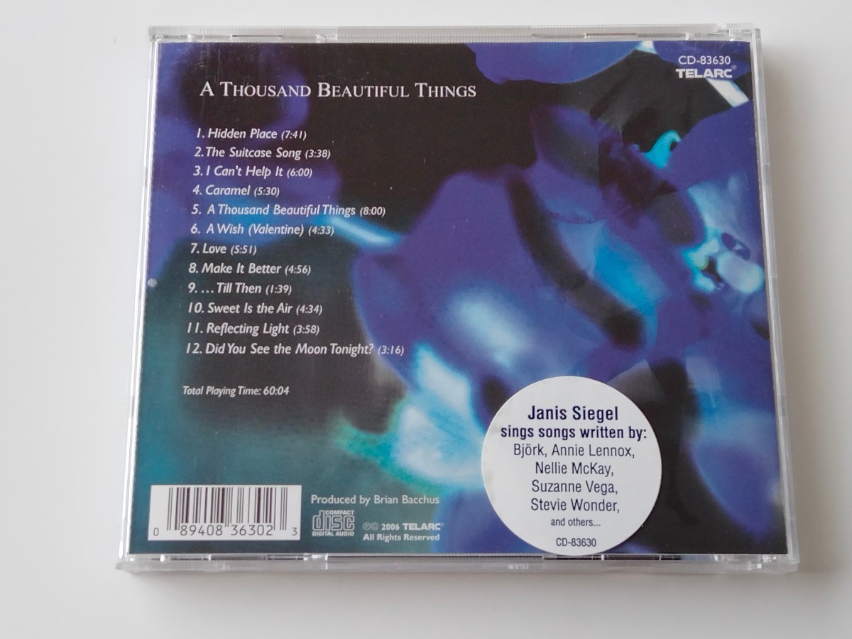 Janis Siegel / A Thousand Beautiful Things CD TELARC US CD83630 06年作,ジャニス・シーゲル,Bjork,Annie Lennox,Suzanne Vega,S.Wonder_画像2