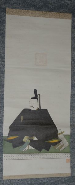 稀少 アンティーク 鶴岡天満宮 天神 菅原道真 天神信仰 神画 紙本 掛軸 神道 神社 絵画 日本画 古美術_画像1