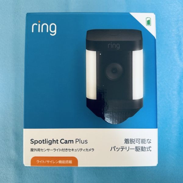 【新品未使用】Ring Spotlight Cam Plus リング スポットライトカム プラス バッテリーモデル ブラック センサーライト付き屋外カメラ