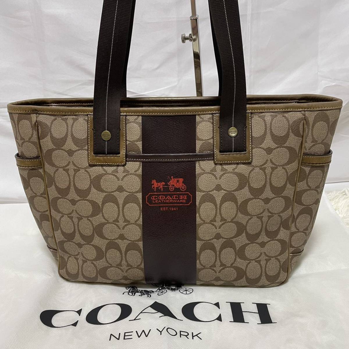 良品 定価10万 COACH コーチ トートバッグ ビジネスバッグ 大容量 A4