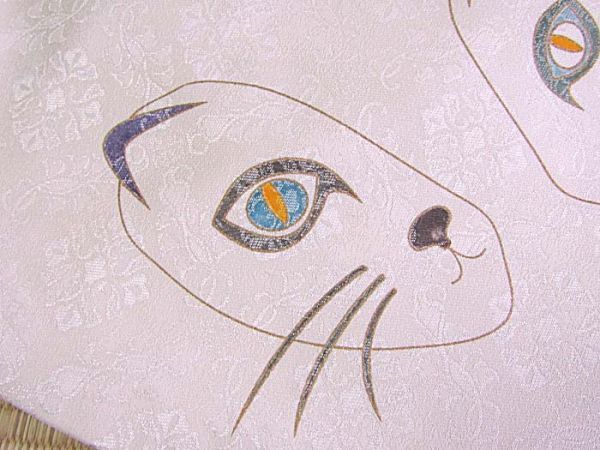 リユース・猫の柄の名古屋帯※7000 リユース・猫の柄の名古屋帯※7000