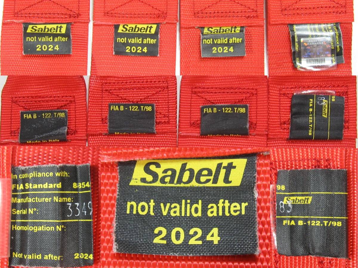 美品 サベルト SABELT 4点式 サルーンカーハーネス 赤 レッド 3インチ