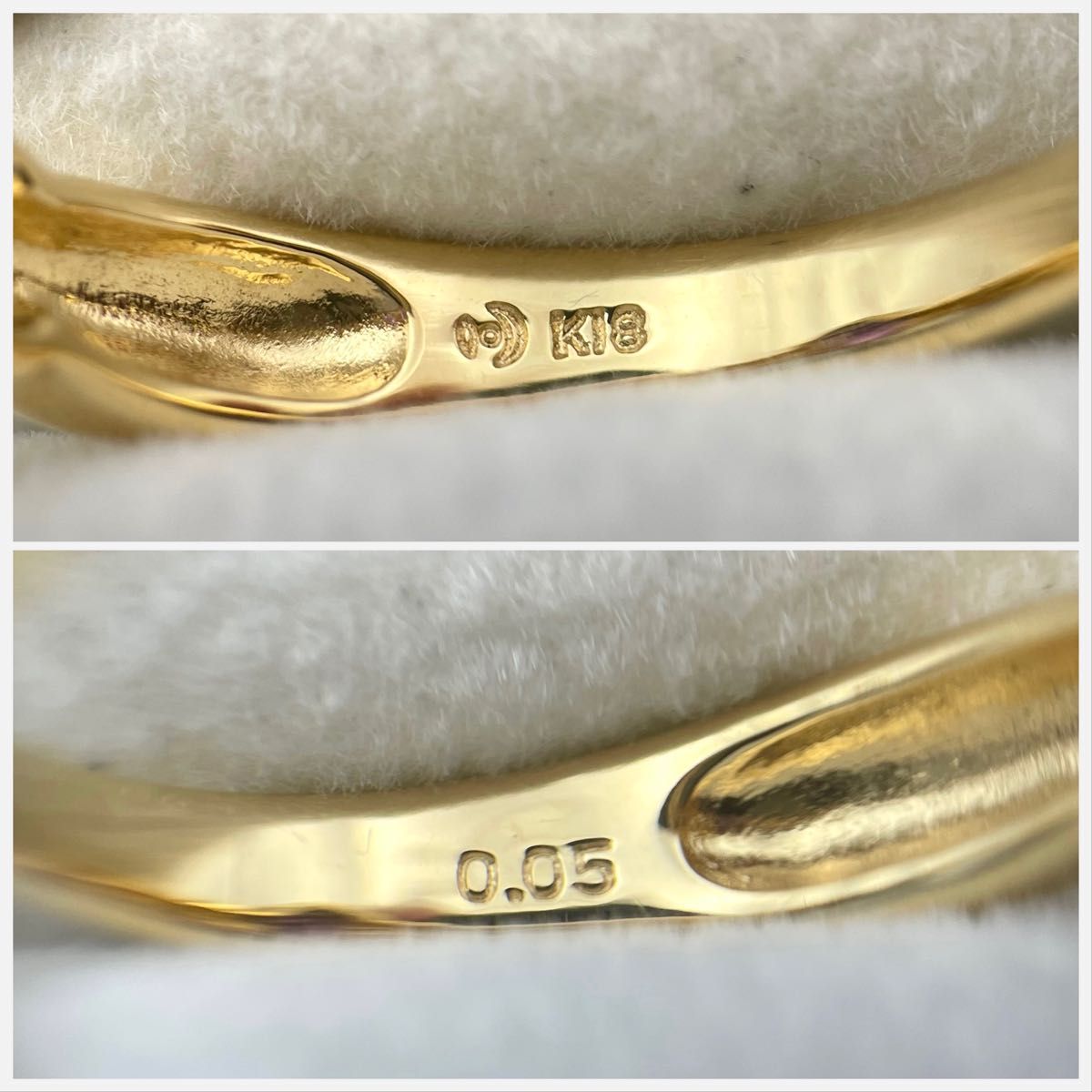 タサキ k18 アメジスト ダイヤ0.05ct リング-