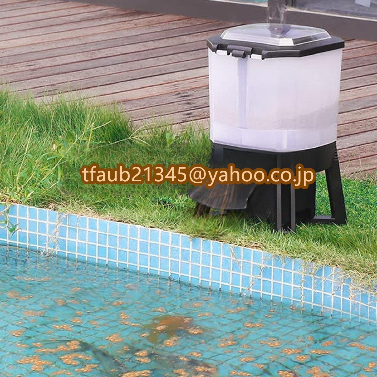 魚自動給餌器 ソーラー 屋内屋外魚のいる池用 6L スマートタイマー 120°分散給餌設計 LEDディスプレイ 簡単な操作