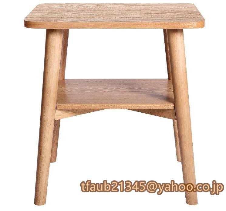 サイドテーブル ソファ リビングテーブル テーブル ナイトテーブル 北欧 天然木 木製 棚付 おしゃれ インテリア_画像3