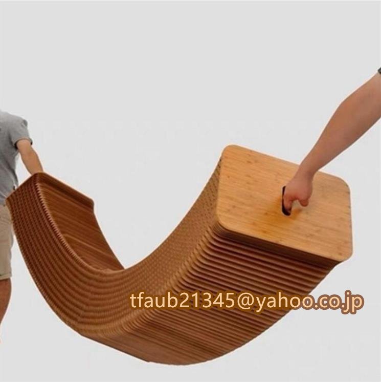 綺麗 INS世界で人気な椅子 竹製 肉厚座面 北欧 伸縮イス椅子 折り畳み_画像1