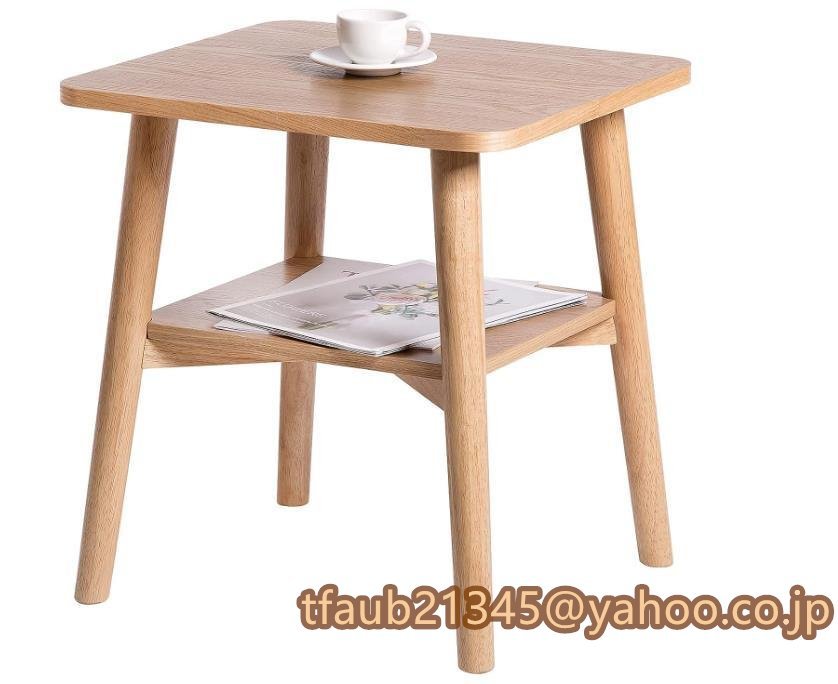 サイドテーブル ソファ リビングテーブル テーブル ナイトテーブル 北欧 天然木 木製 棚付 おしゃれ インテリア_画像5