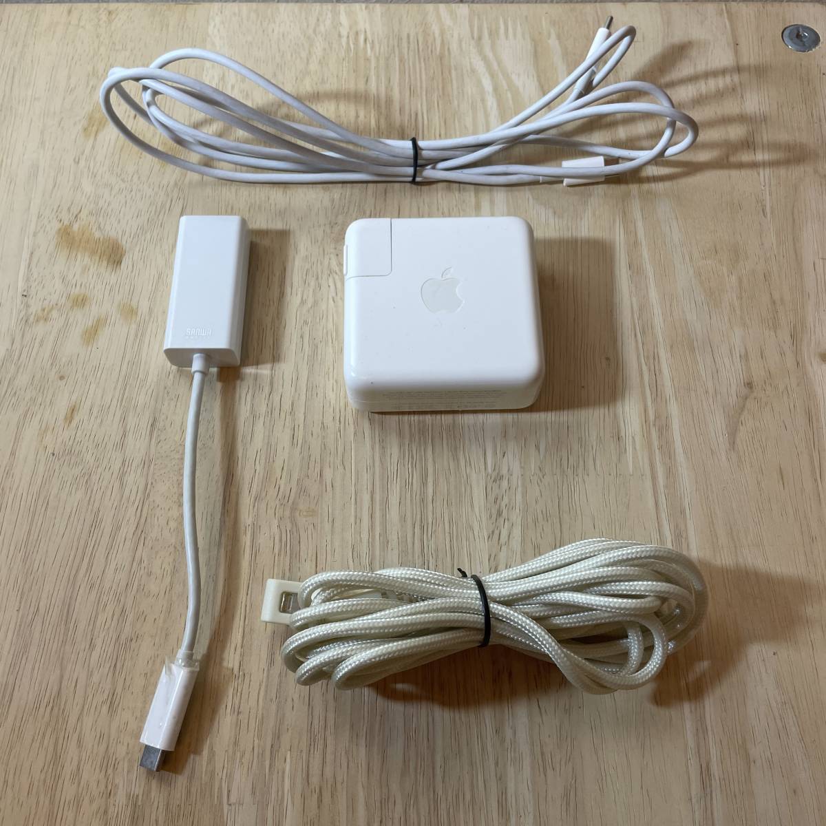 【動作確認済】Apple純正 61W USB-C電源アダプタ&充電ケーブル(2m) +Mac用有線LANアダプタ