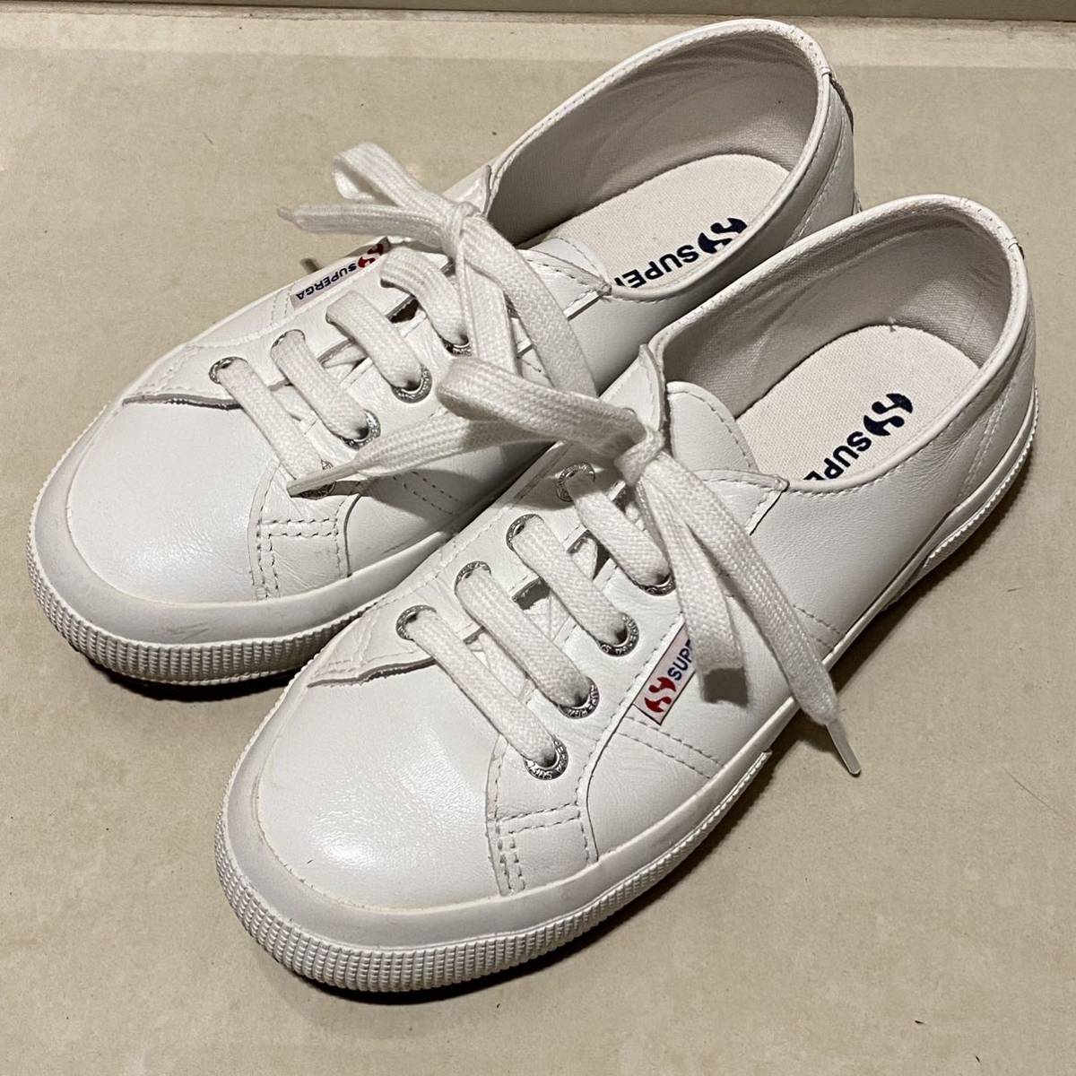 中古】 1回使用☆ Superga スペルガ レザー スニーカー ユナイテッド