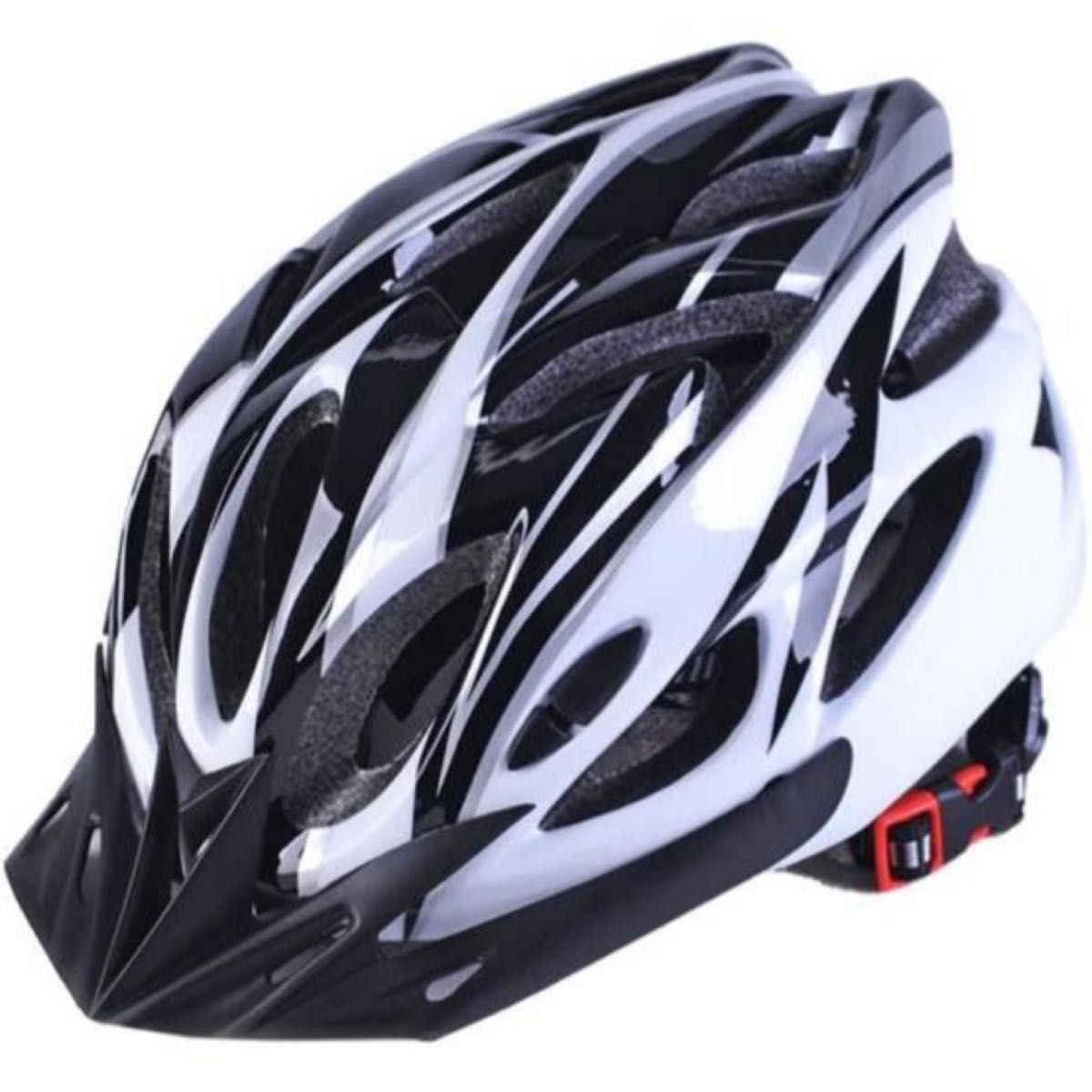 新品未使用超軽量 自転車用ヘルメット 男性 女性 学生 頭のサイズ 56-61CM  色 ：ブラック×ホワイト