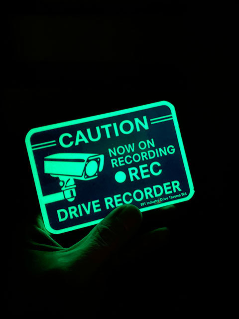 ドライブレコーダー録画中 蓄光セキュリティサイン（裏面シール付き） ■ アメリカン雑貨 アメリカ雑貨の画像6