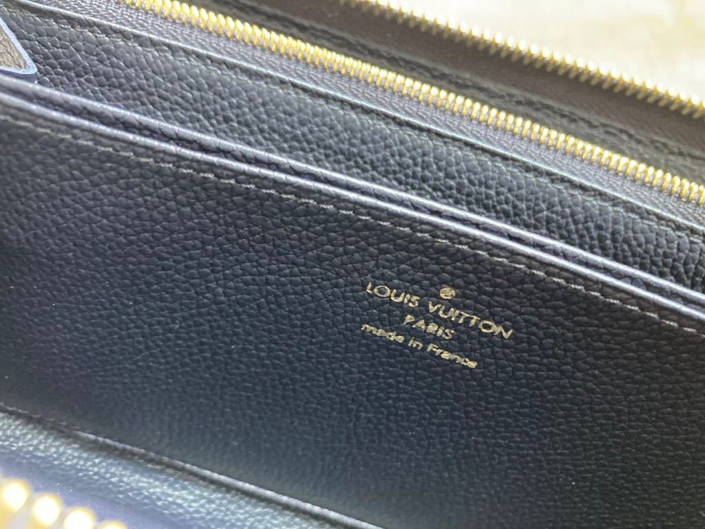 美品 LOUIS VUITTON ルイヴィトン ジッピーウォレット モノグラム アンプラント マリーヌルージュ M62121 箱・保存袋付き 長財布 ICチップ_画像6