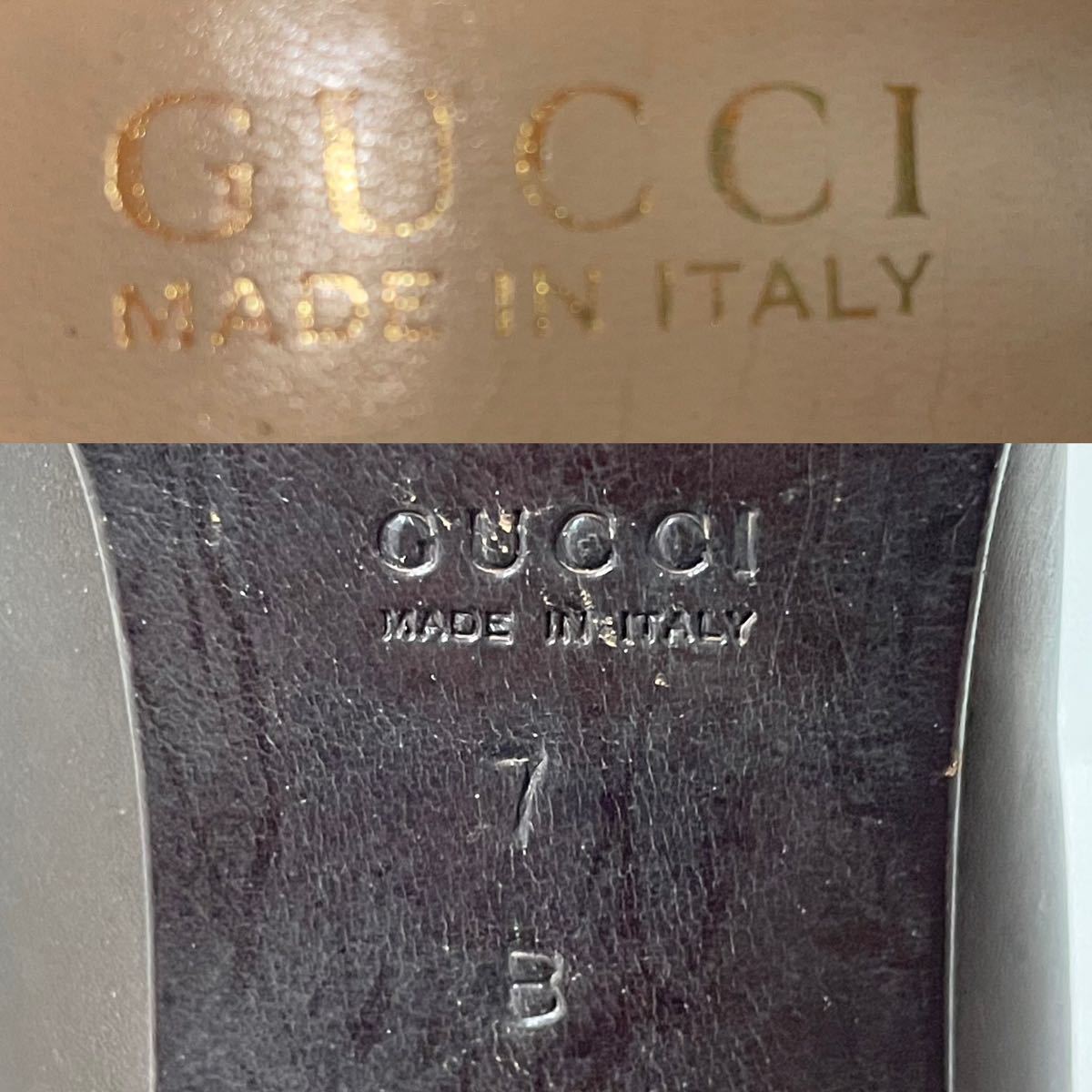 【美品】GUCCI グッチ　ビットパンプス ヒール9.2cm スクエアトゥ　ロゴ金具　7B 23.5〜24cm ＊N_画像10