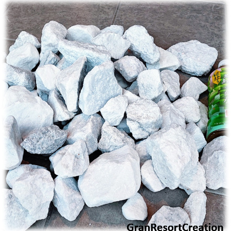 【送料無料】寒水石　20㎏　結晶　ホワイトロック　大理石　ロックガーデン 庭石 ガーデニング　DIY_画像3
