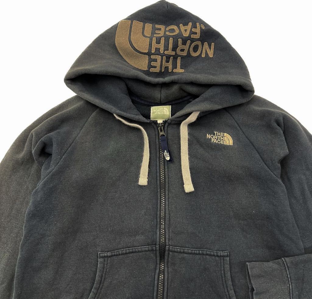 THE NORTH FACE ☆ ロゴ フーディー スウェット ジップアップ パーカー ネイビー レディース L アウトドア 街着 人気 ノースフェイス■H266_画像2