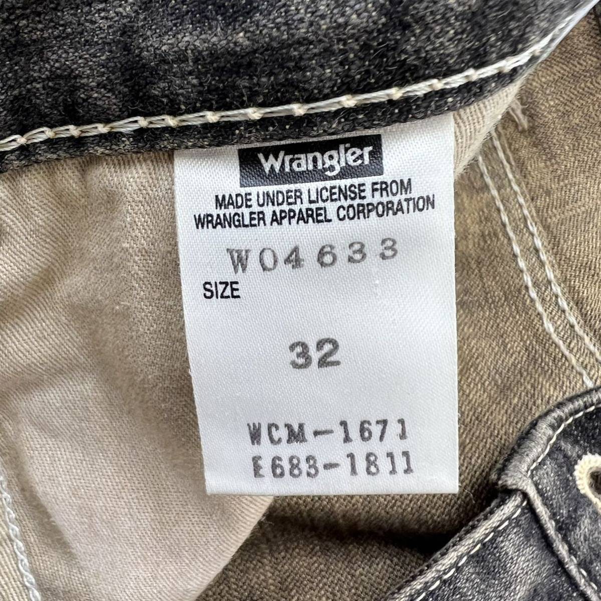 Wrangler ☆ W04633 デニムパンツ ストレート ジーンズ ダークリンス W32 アメカジ ストリート バイカー 古着 通年 ラングラー■Ja6432の画像7