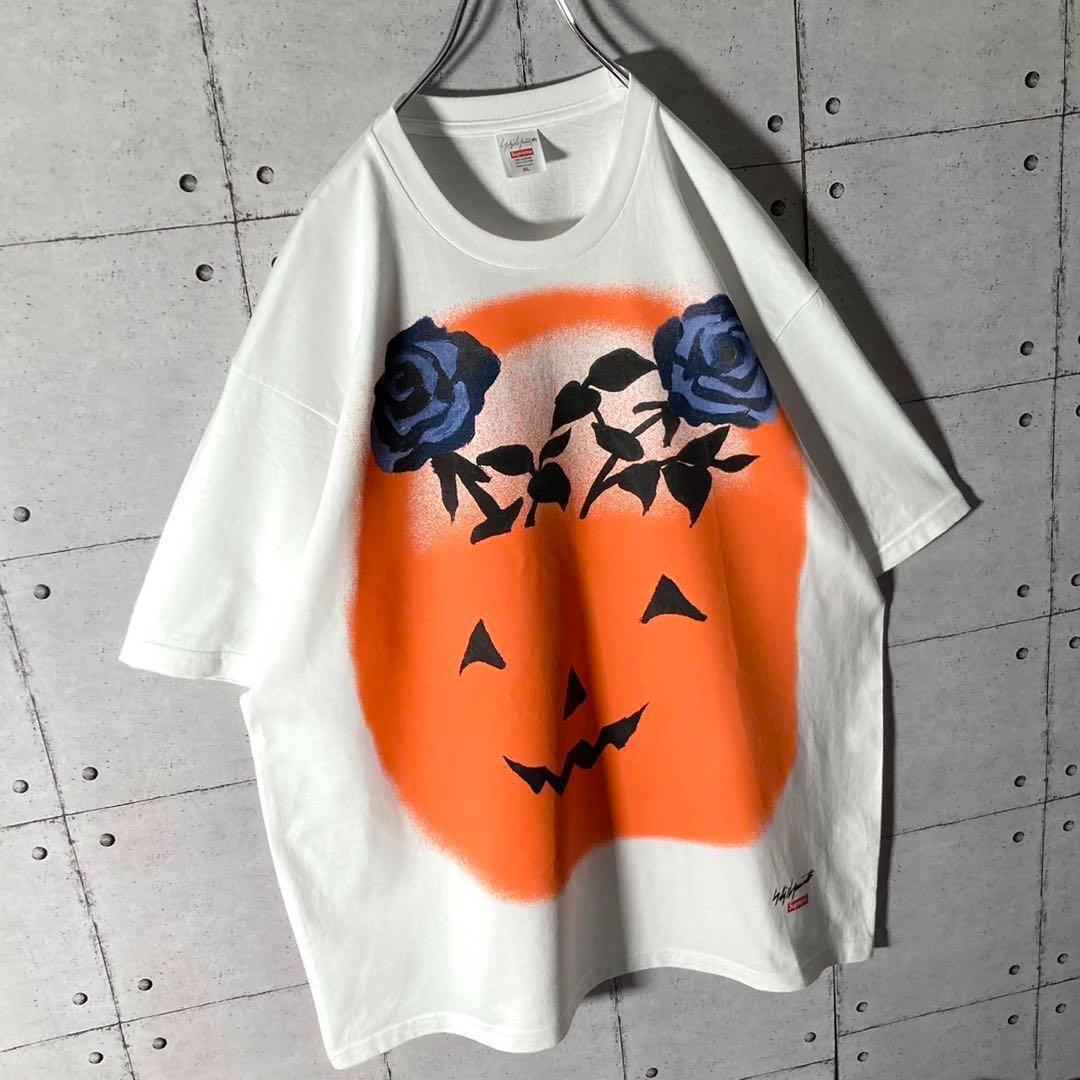 シュプリーム Supremeヨウジヤマモト yohji yamamoto コラボ 22AW Pumpkin Tee Tシャツ パンプキン かぼちゃ XL 白 ホワイト　5794