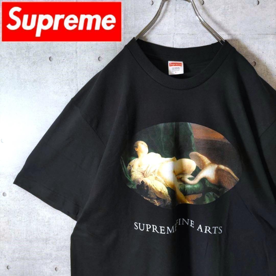 Supreme シュプリーム Leda And The Swan アート フォト Tシャツ 黒 ブラック 希少 サイズ L　5828_画像1