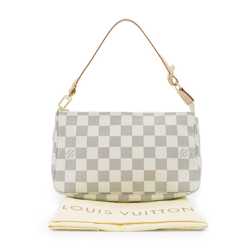  не использовался товар LOUIS VUITTON Louis Vuitton небольшая сумочка аксессуары sowa-ru ручная сумочка N51986 Damier azur сумка белый серый 