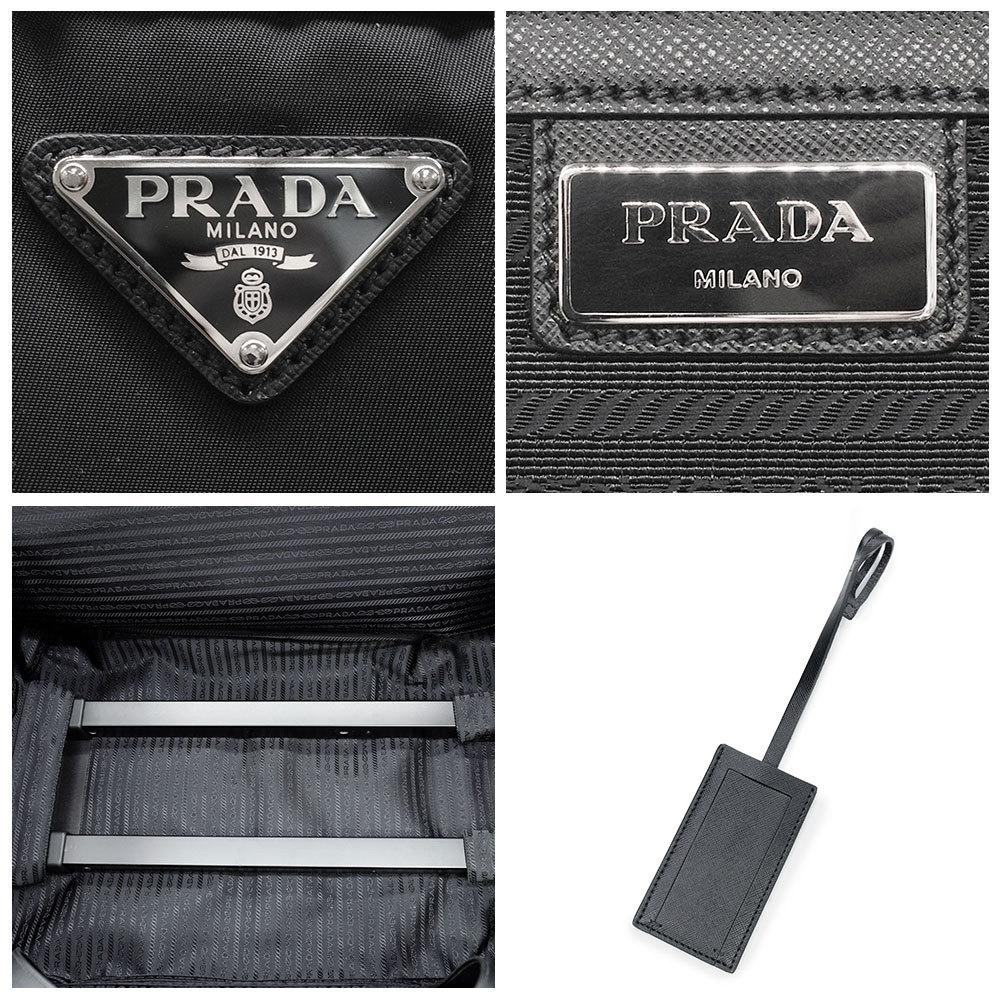 出産祝いなども豊富 トロリーバッグ キャリーケース キャリーバッグ プラダ PRADA 未使用品 VV030M ブラック サフィアーノ その他