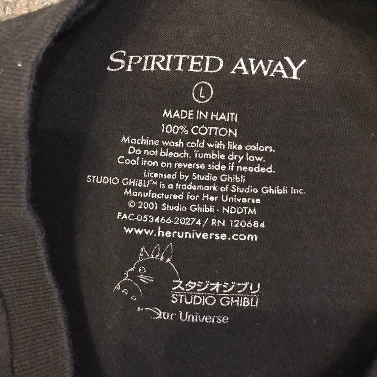 00S ビンテージ 千と千尋の神隠し tシャツ スタジオジブリ spirited away 映画 movie tee 宮崎駿 ハク　千　千尋　アニメt アニメ_画像3