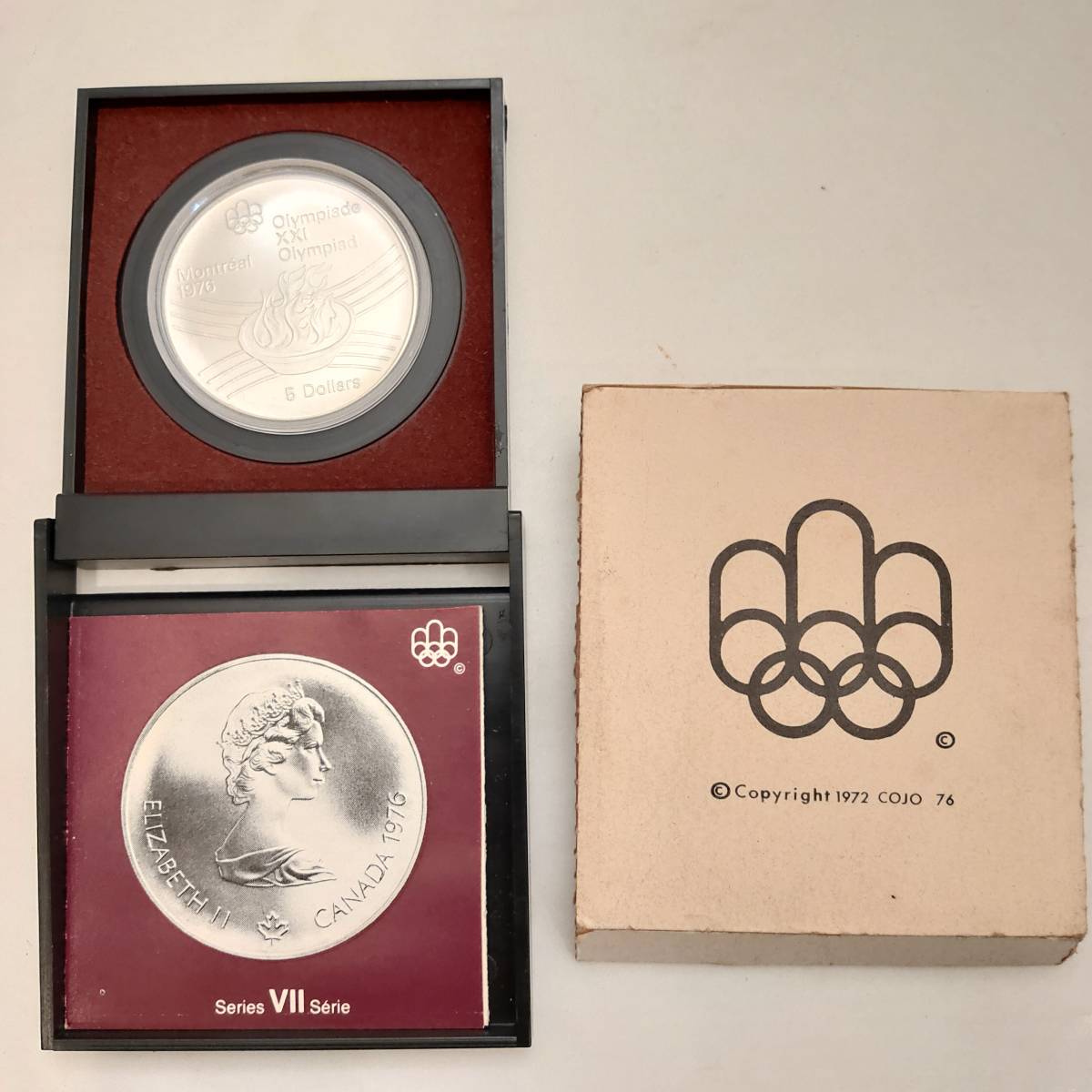 ○1976年 モントリオールオリンピック 5ドル 記念銀貨 エリザベス二世