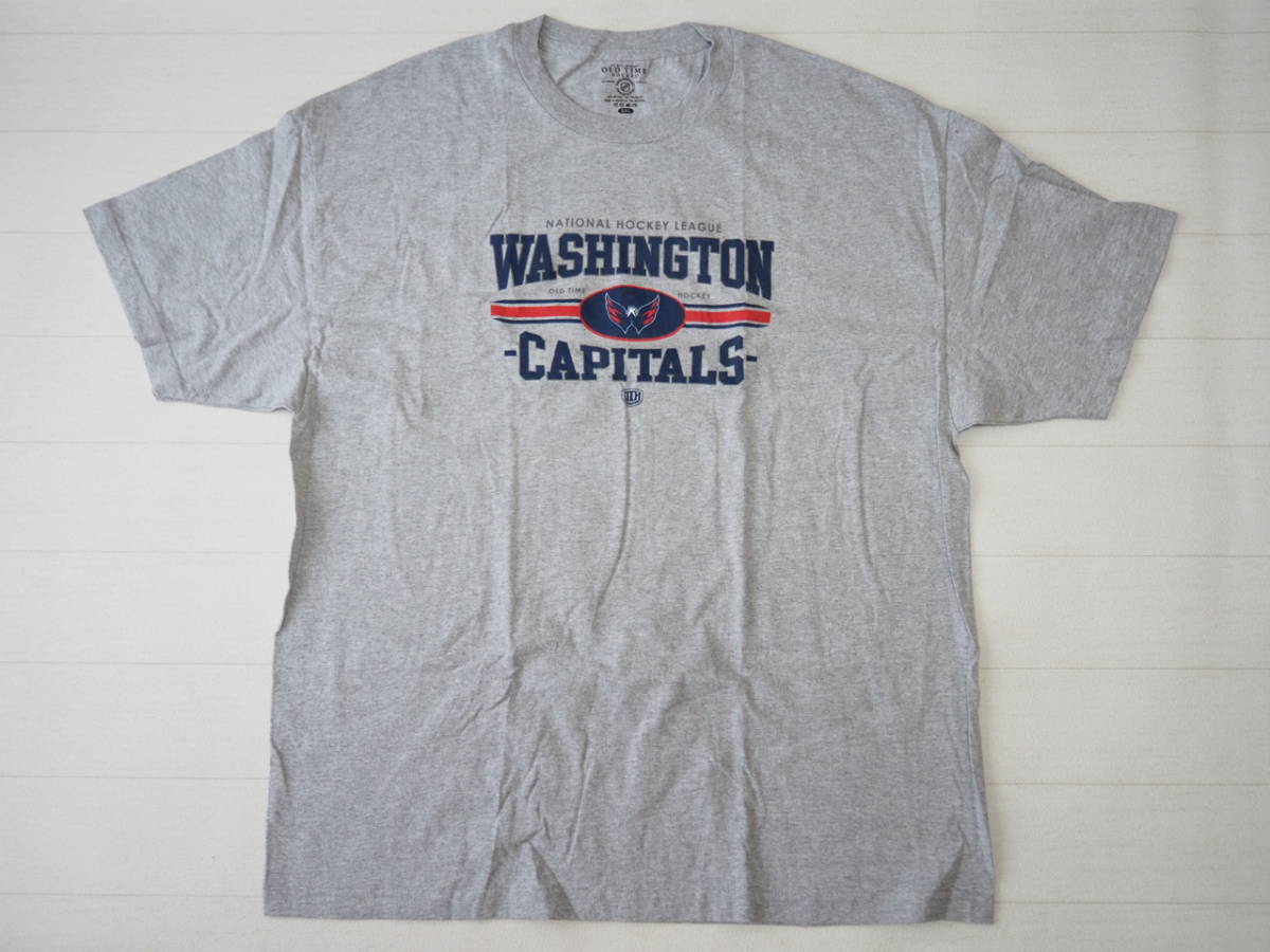 ☆送料無料☆ OLD TIME HOCKEY USA直輸入 古着 半袖 NHL WASHINGTON CAPITALS ワシントン・キャピタルズ Tシャツ メンズ 2XL グレー 中古の画像1