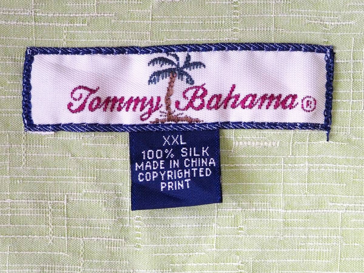 ☆送料無料☆ Tommy Bahama トミーバハマ USA直輸入 古着 シルク ハイビスカス柄 アロハシャツ メンズ XXL グリーン トップス 中古 即決_画像9