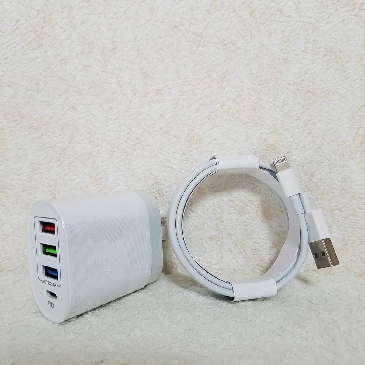 48W 急速充電器★iPhone★Lightning ケーブル★2m付き★1年保証_画像1