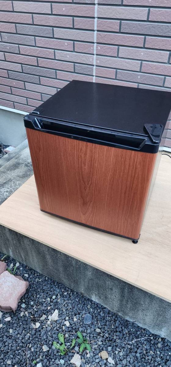 アイリスプラザ 冷蔵庫 46L 1ドア 小型 右開き 幅47cm 木目調 ダーク