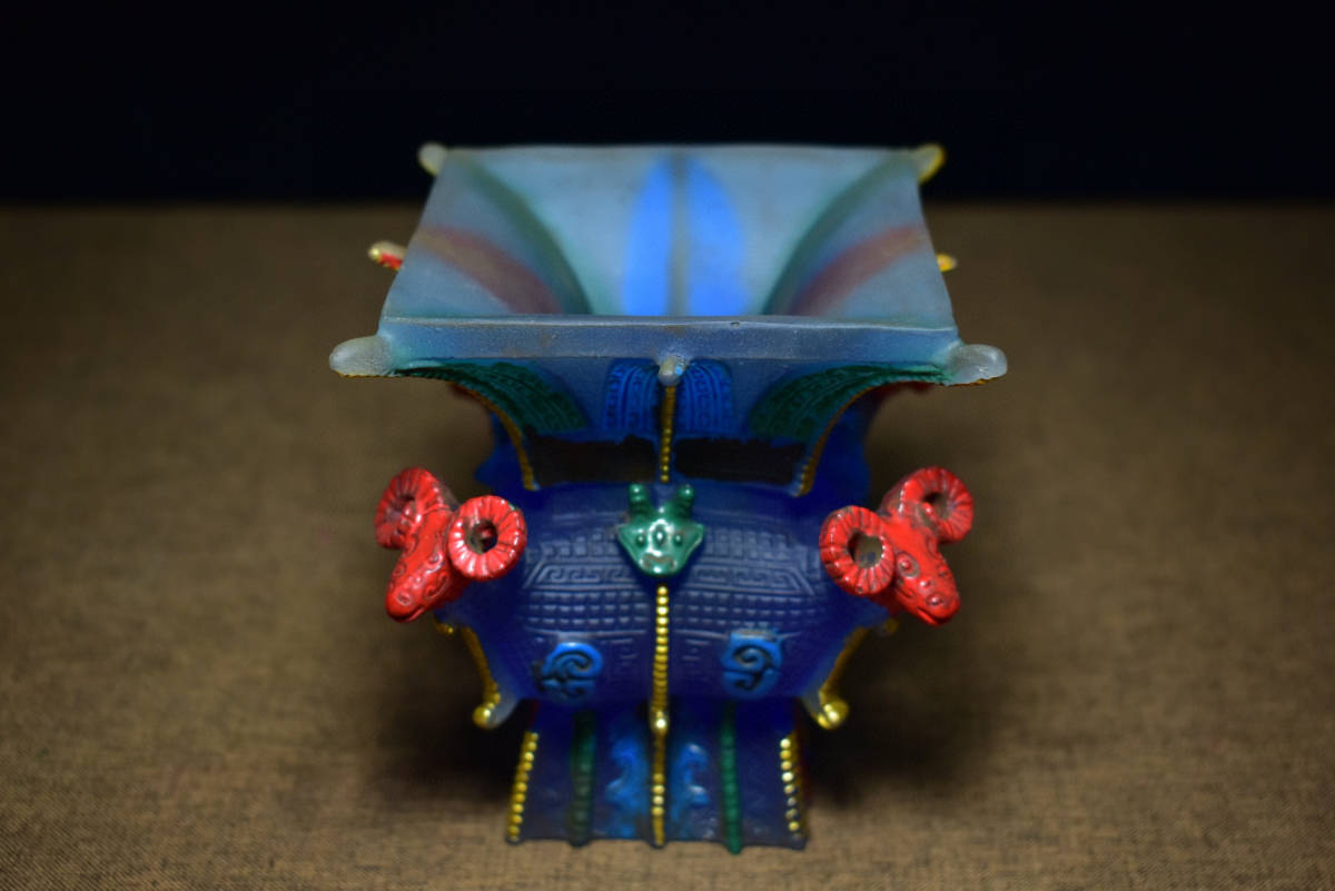 館蔵珍品 琉璃製 細密彫 描金 彩繪 釋迦牟尼像』置物 賞物 貴重物品