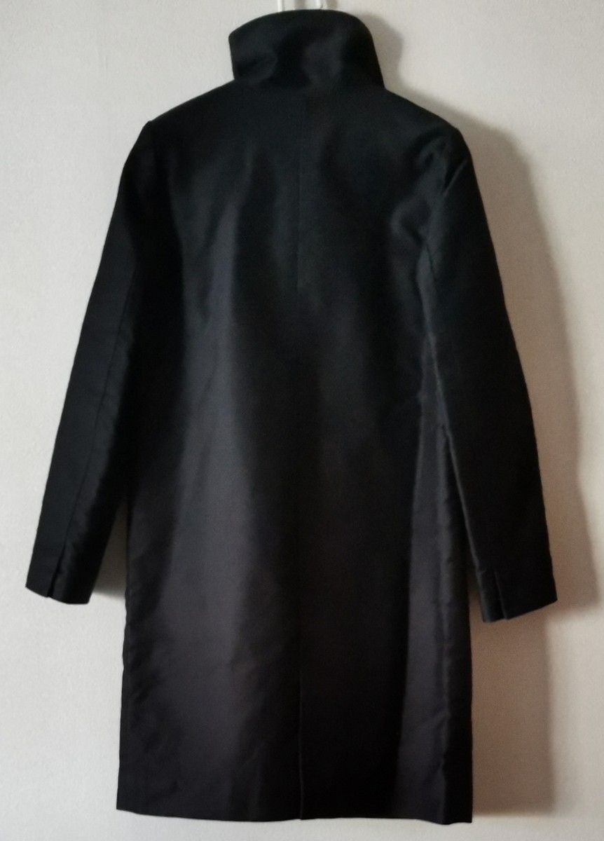 【alcali】黒のスタンドカラーの中綿ロングコート