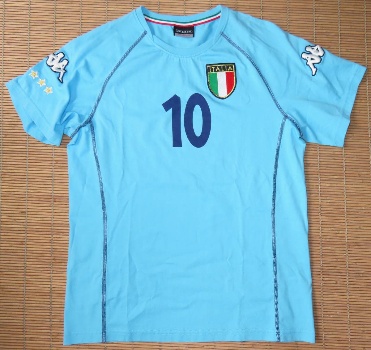 正規品 カッパ製 2000-01 イタリア代表 #10～半袖 ユニフォーム型Tシャツ～スカイブルー ユニフォーム デルピエロ トッティ カンナバーロ_画像1