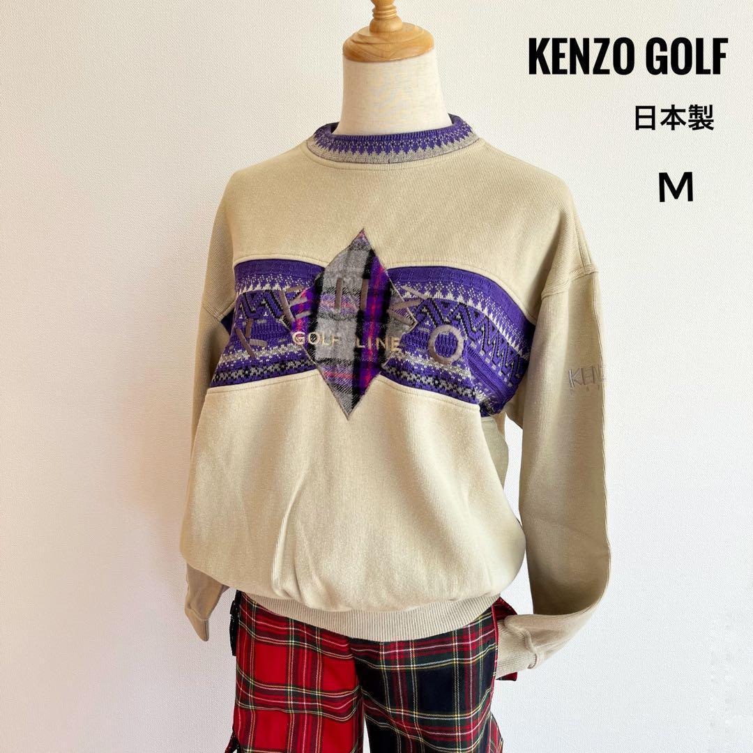 KENZO GOLF ケンゾー ゴルフウェア メンズ ビッグ刺繍ロゴ ニット