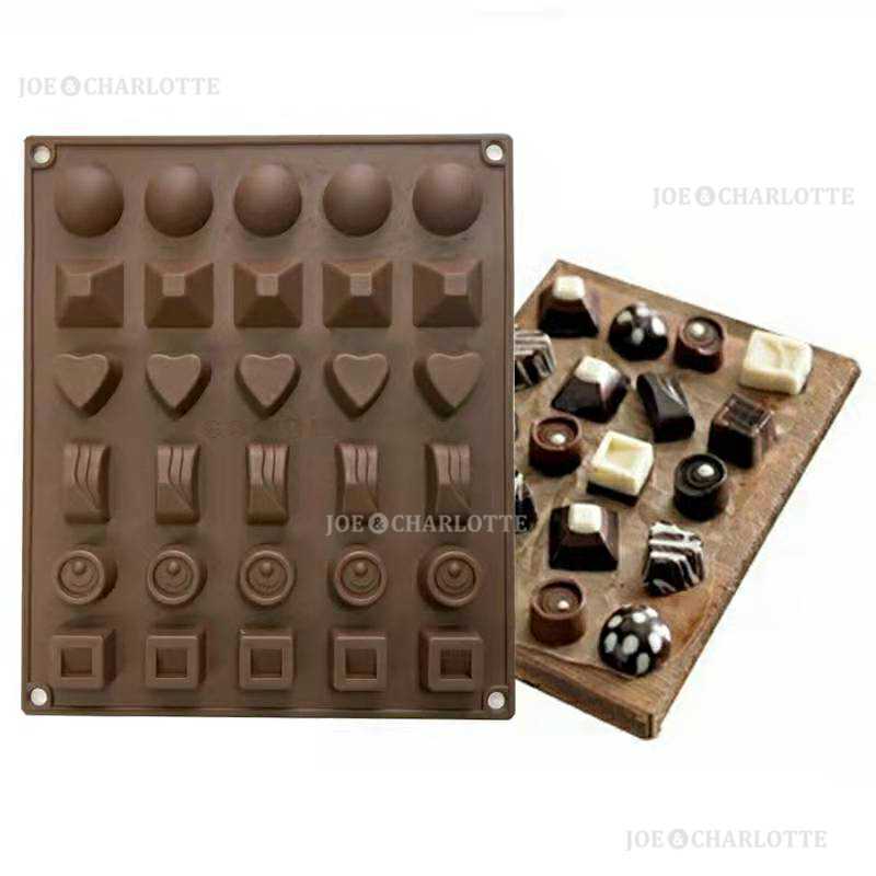 【6種×5列】チョコレートモールド シリコン製 クッキー ケーキ型抜きお菓子金型_画像4