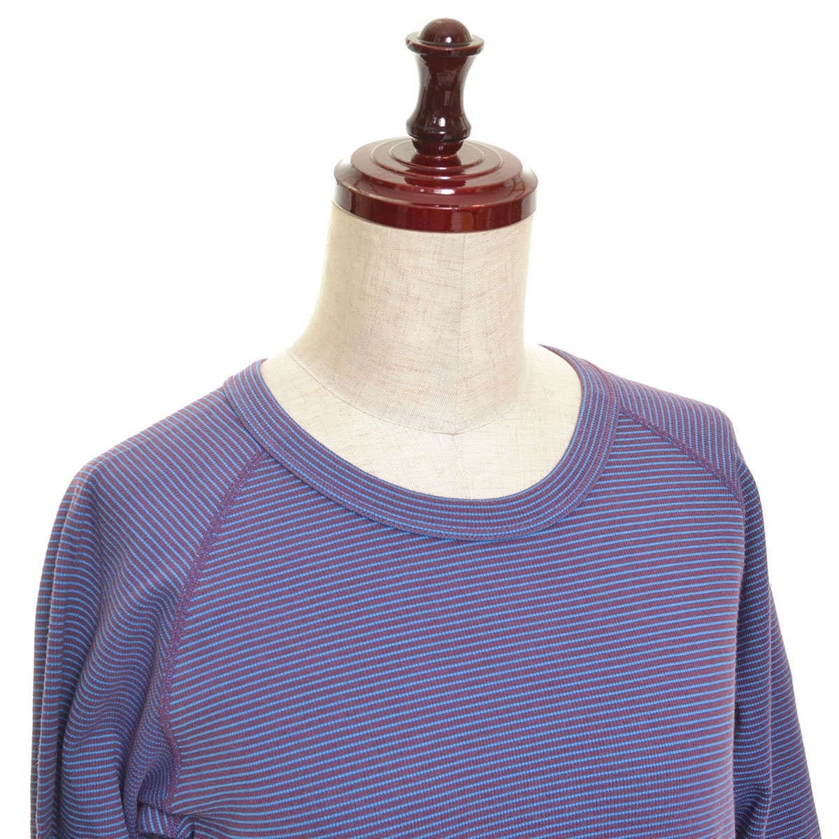 *382848 AIGLE Aigle * long sleeve T shirt cut and sewn size XS lady's made in Japan purple blue border 