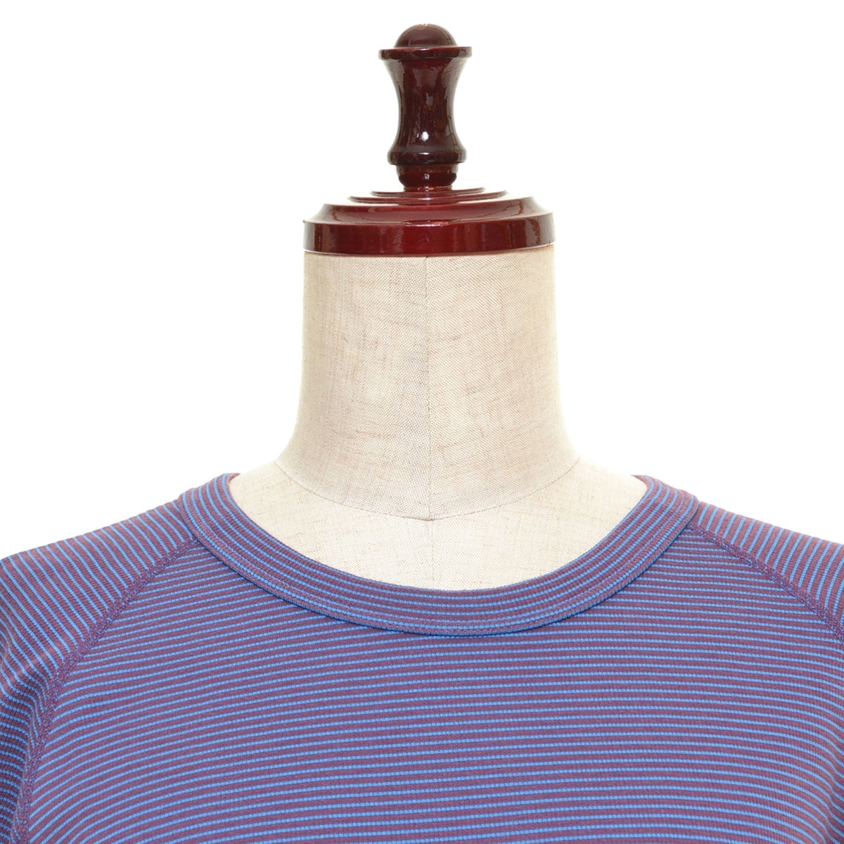 *382848 AIGLE Aigle * long sleeve T shirt cut and sewn size XS lady's made in Japan purple blue border 