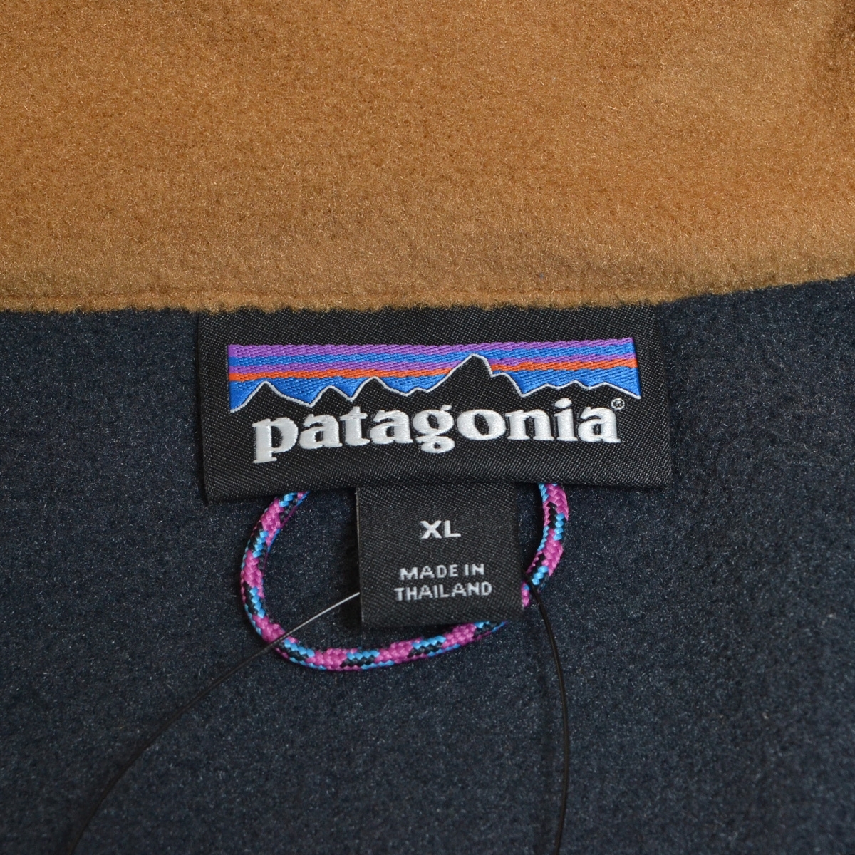●464859 Patagonia パタゴニア ●マイクロディニ ハーフジッププルオーバー フリース 26200 サイズXL メンズ ブラウン ネイビーグレー_画像6