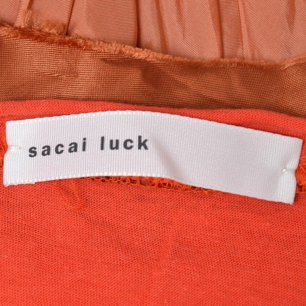 □277472 sacai luck サカイ ラック □ワンピース サイズ2 レディース オレンジ 無地_画像5