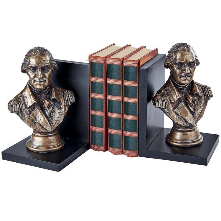ジョージ・ワシントン アメリカ合衆国の政治家ブックエンド彫像 装飾彫刻 アート工芸 書斎 記念品 ギフト 贈り物 輸入品