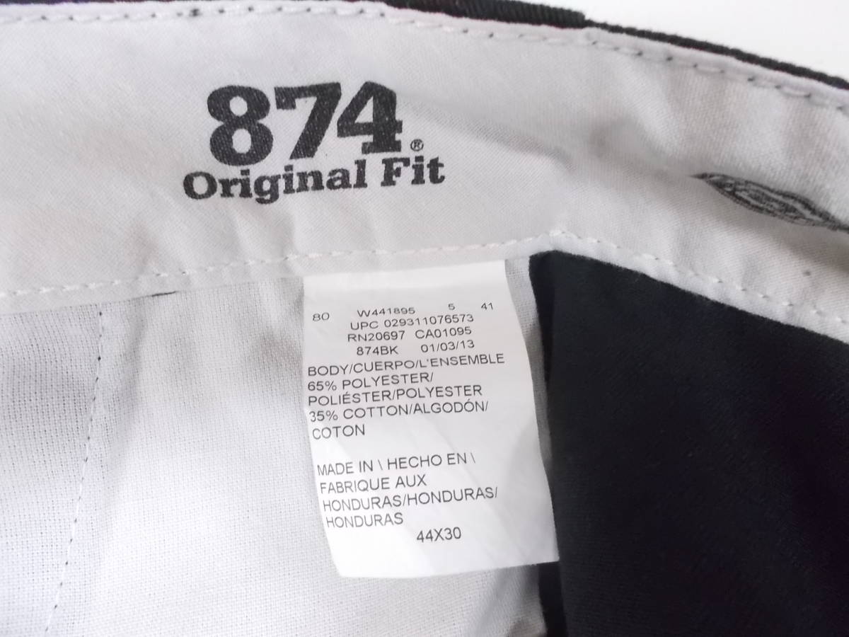 e404◆Dickies 874 オリジナルフィットチノパン◆w44 大きいサイズ ブラック色 古着 USED ディッキーズ 874チノパン 5I_画像5