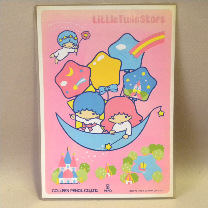 【未使用 新品】1980年代 当時物 コーリン/サンリオ リトルツインスターズ 下敷き ( ビンテージ レトロ Vintage Sanrio Little Twin Stars_画像1