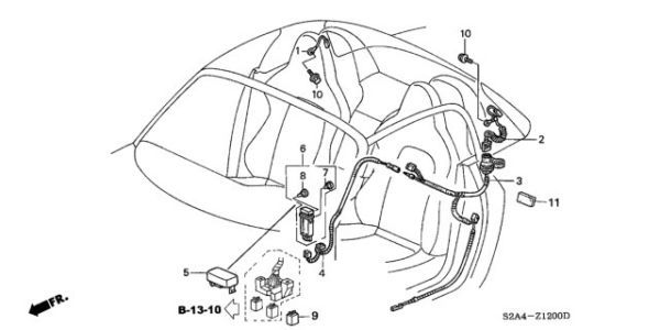 ホンダ純正 S2000 AP2 ハーネス ハードトップ サブコード 未使用_画像2