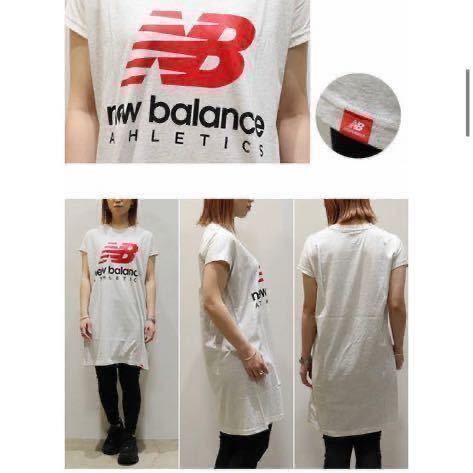 S 紺　ネイビー　定価以下　新品　Tシャツ　ワンピース　ニューバランス　newbalance ロゴ　 WD01502NGO チュニック　オーバーサイズ_画像2