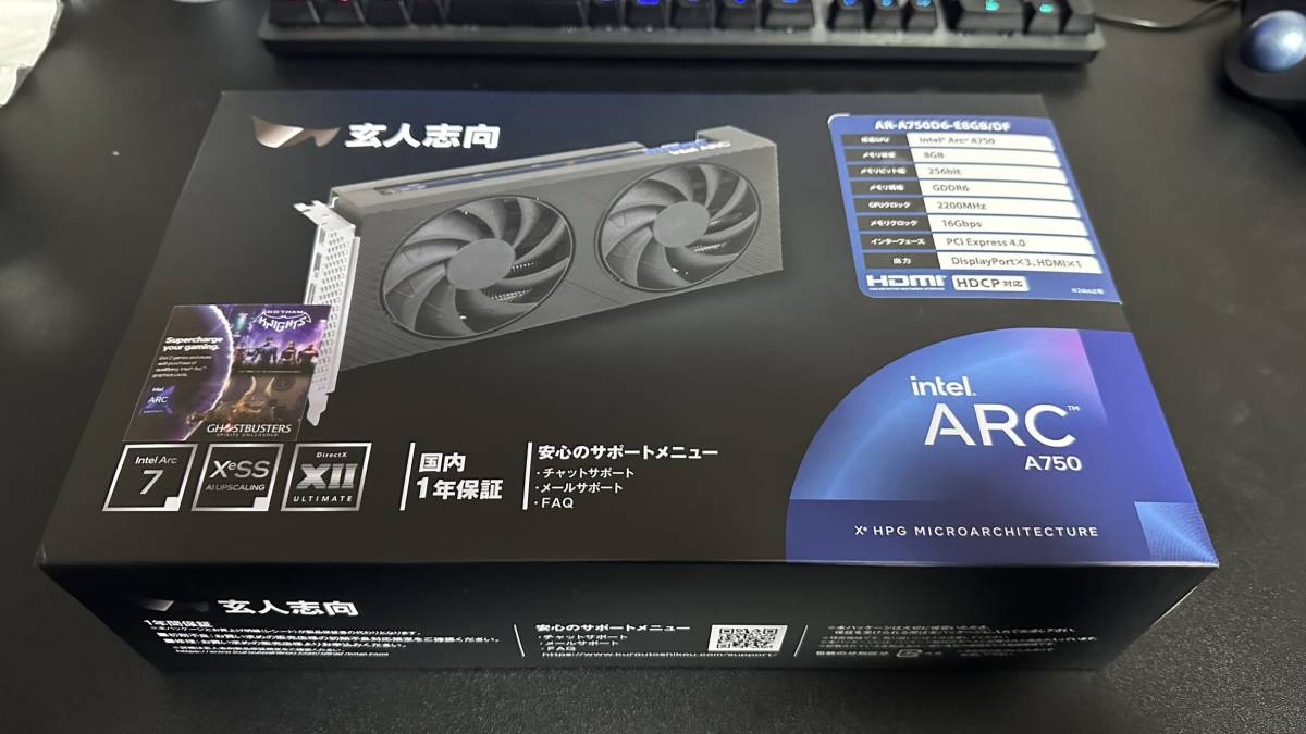 美品Intel Arc A750 8GB AR-A750D6-E8GB/DF 玄人志向（送料込）｜代購幫