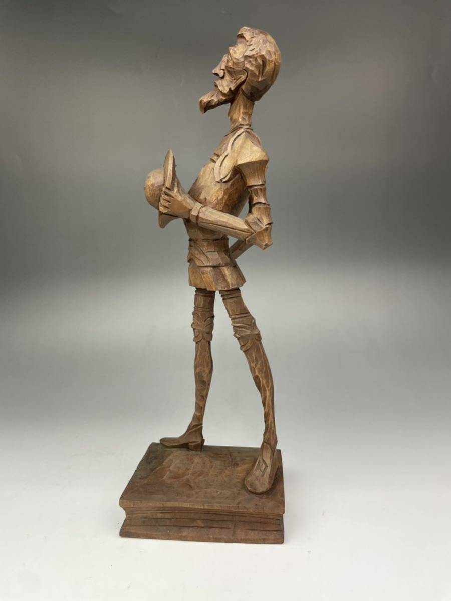 木彫り ドン・キホーテ像 置物 ドンキホーテ スペイン製 高さ約31.5cm
