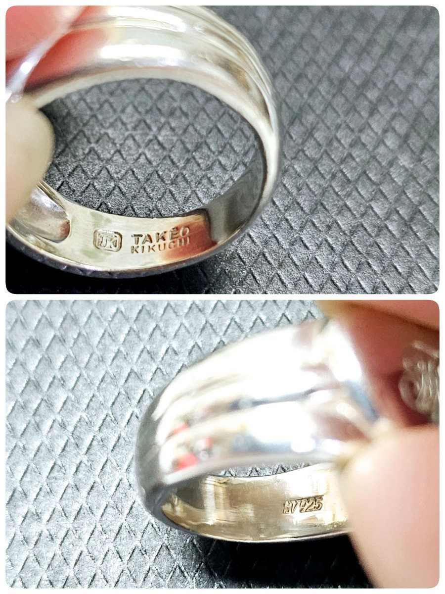 K18 серебряный 925 золотой серебряный кольцо TAKEO KIKUCHI Takeo Kikuchi комбинированный суммировать 5 пункт 5 шт печать K18 925 масса примерно 23g